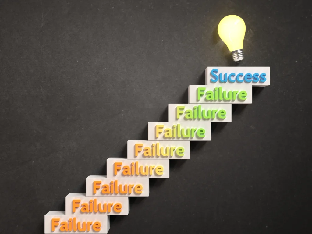 Stopnie schodów - porażki prowadzące do sukcesu.